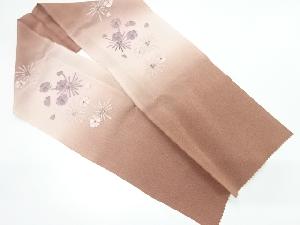 リサイクル　縮緬地花模様刺繍半衿